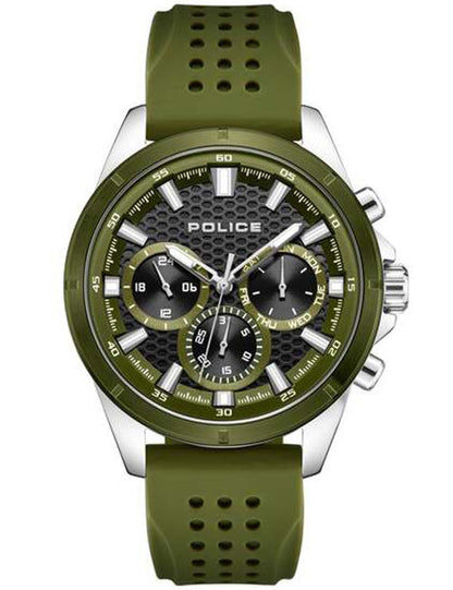 Police Motion PEWJQ2204111 Herren Armbanduhr Grün • Mineralglas • Quarzwerk mit Datum & Wochentag