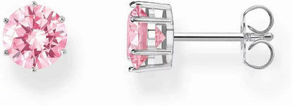 "Orecchini Thomas Sabo con grande zircone rosa taglio brillante"