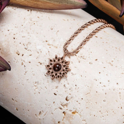 Collana Suncatcher in noce e oro rosa - Modello in legno: 9010631025298