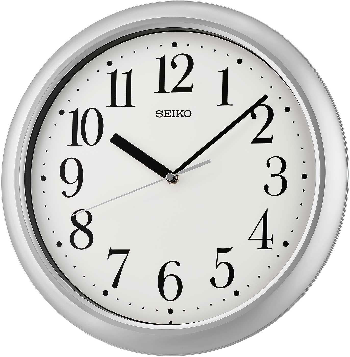 Orologio da parete Seiko 32,5 cm Ø in plastica • Preciso movimento al quarzo • Quadrante chiaro