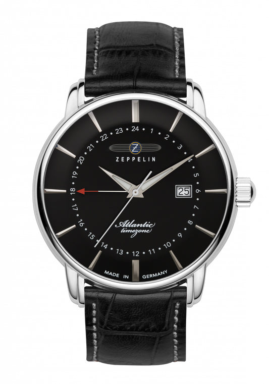 Zeppelin Atlantic 8442-2 Herrenuhr Schwarz • Quarzwerk • Saphirglas