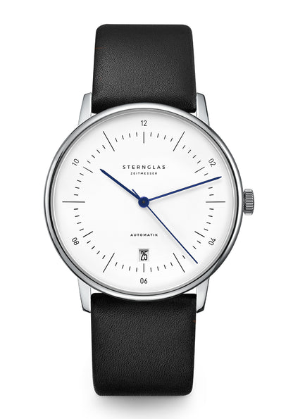 Sternglas Naos Automatik Herrenuhr Weiß • Saphirglas • Bauhaus-Design