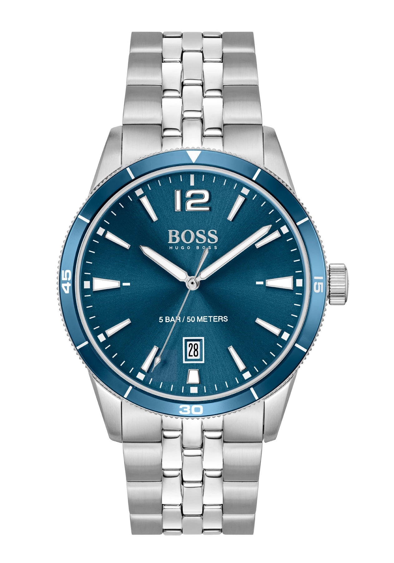 Boss Drifter 1513902 Herren Armbanduhr Blau • Mineralglas • Vintage-Taucheruhr-Design