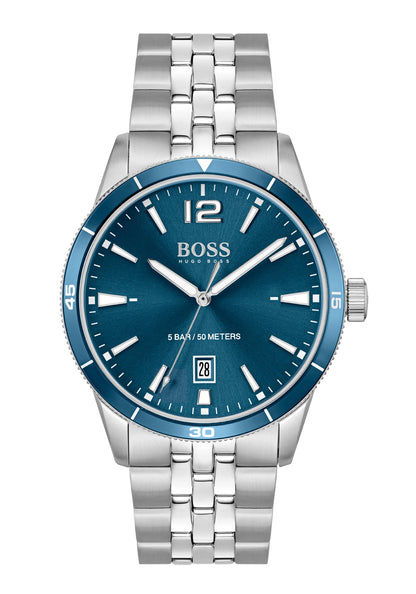 Boss Drifter 1513902 Herren Armbanduhr Blau • Mineralglas • Vintage-Taucheruhr-Design
