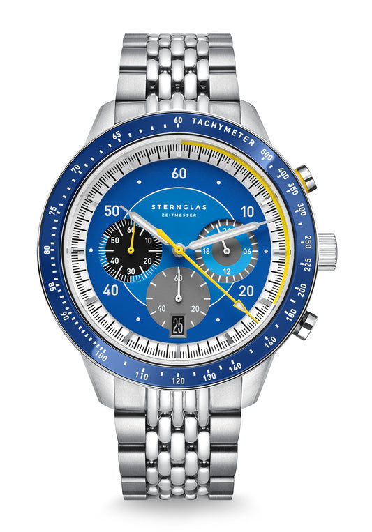 Sternglas Tachymeter 2.0 S01-TM06-FI01 Herren Armbanduhr Blau • Saphirglas • Seiko Meca-Quartz