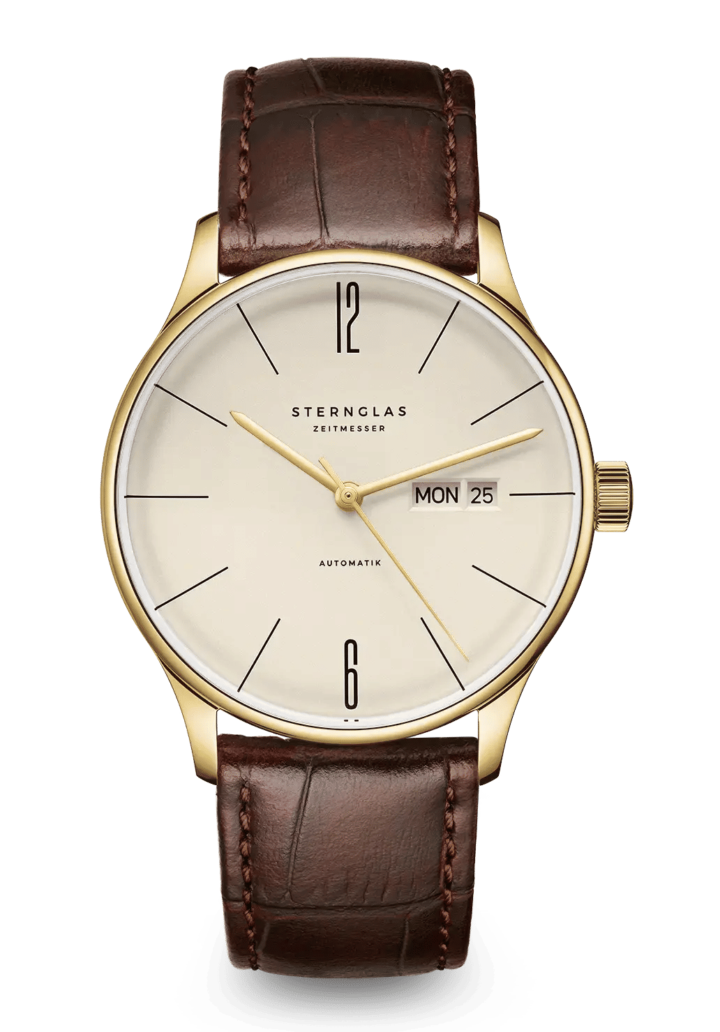 Sternglas Berlin Automatik Armbanduhr Sepia Gold • Automatikwerk • Puristisches Bauhaus-Design