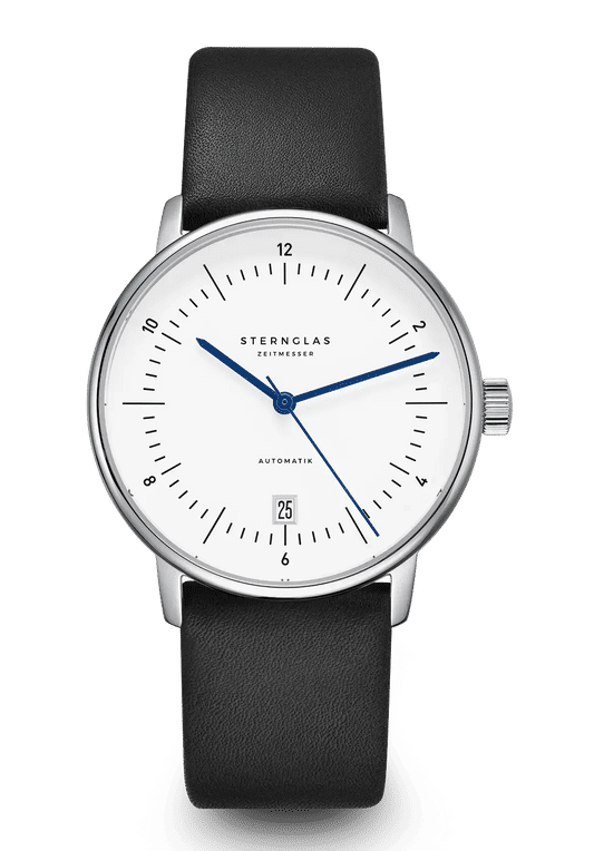 Sternglas Naos Automatik 38mm Herren Weiß • Automatikwerk • Minimalistisches Bauhaus-Design