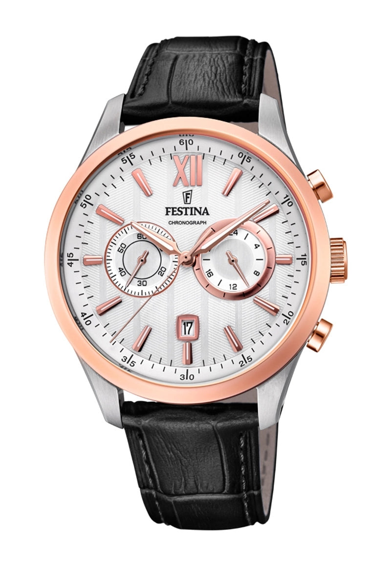 Festina Timeless Chronograph F20560/4 Herrenuhr Grün • Chronograph mit Datum • Edelstahlarmband