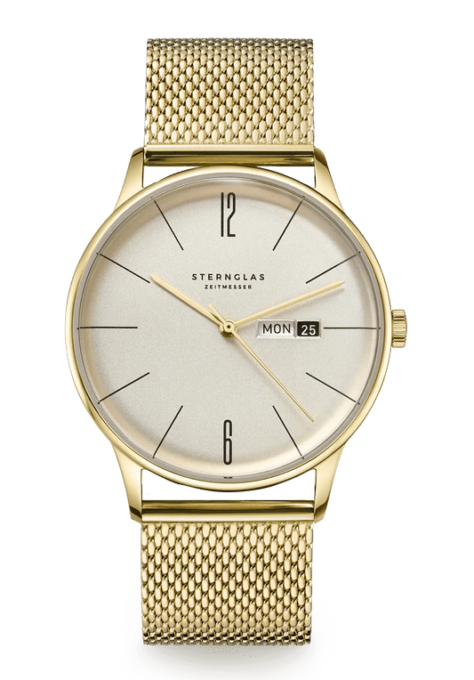Sternglas Berlin 38mm Armbanduhr • Gewölbtes Saphirglas • Minimalistisches Bauhaus-Design
