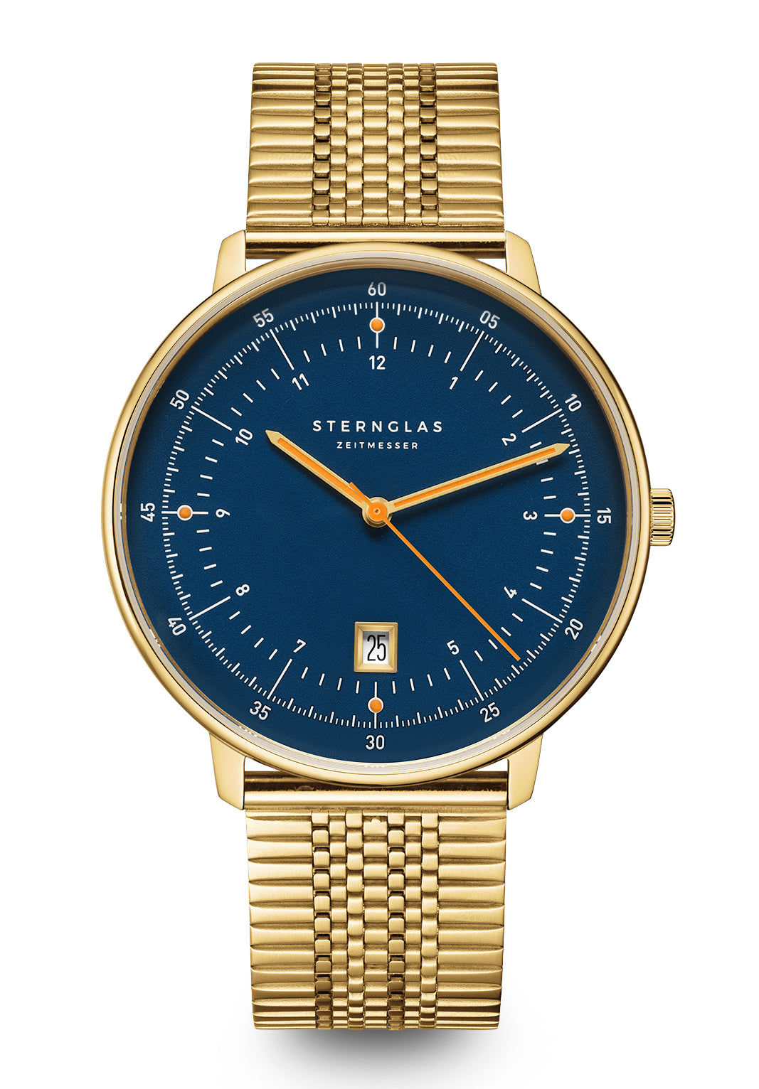 Sternglas Hamburg gold Quarz SuperSlim Herrenuhr Goldfarben • Saphirglas doppelt entspiegelt • Ronda 715 Quarzwerk