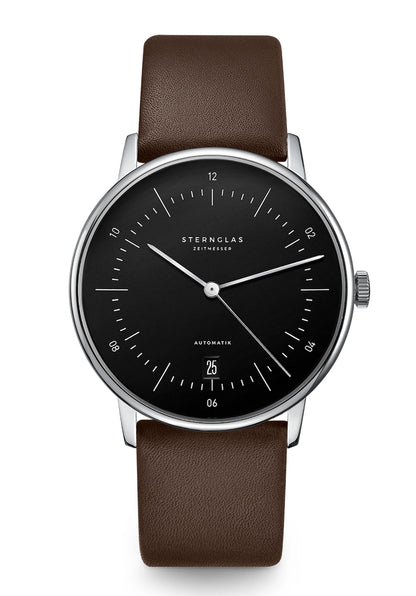 Sternglas Naos Automatik Herrenuhr Weiß • Bauhaus-Design • Saphirglas