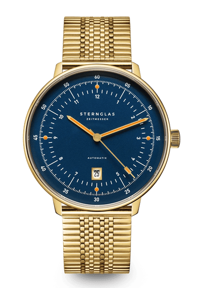 Sternglas Hamburg Edition Marine Armbanduhr Dunkelblau • Saphirglas gewölbt • Ronda 715 Quarzwerk