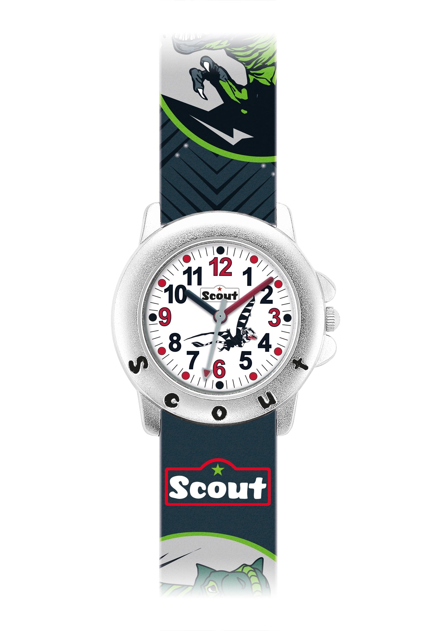 Scout Dino 280393010 Kinderuhr Schwarz/Grün • Mineralglas • Quarzwerk