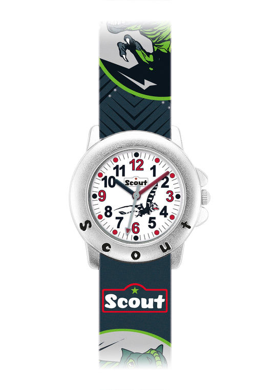 Scout Dino 280393010 Kinderuhr Schwarz/Grün • Mineralglas • Quarzwerk
