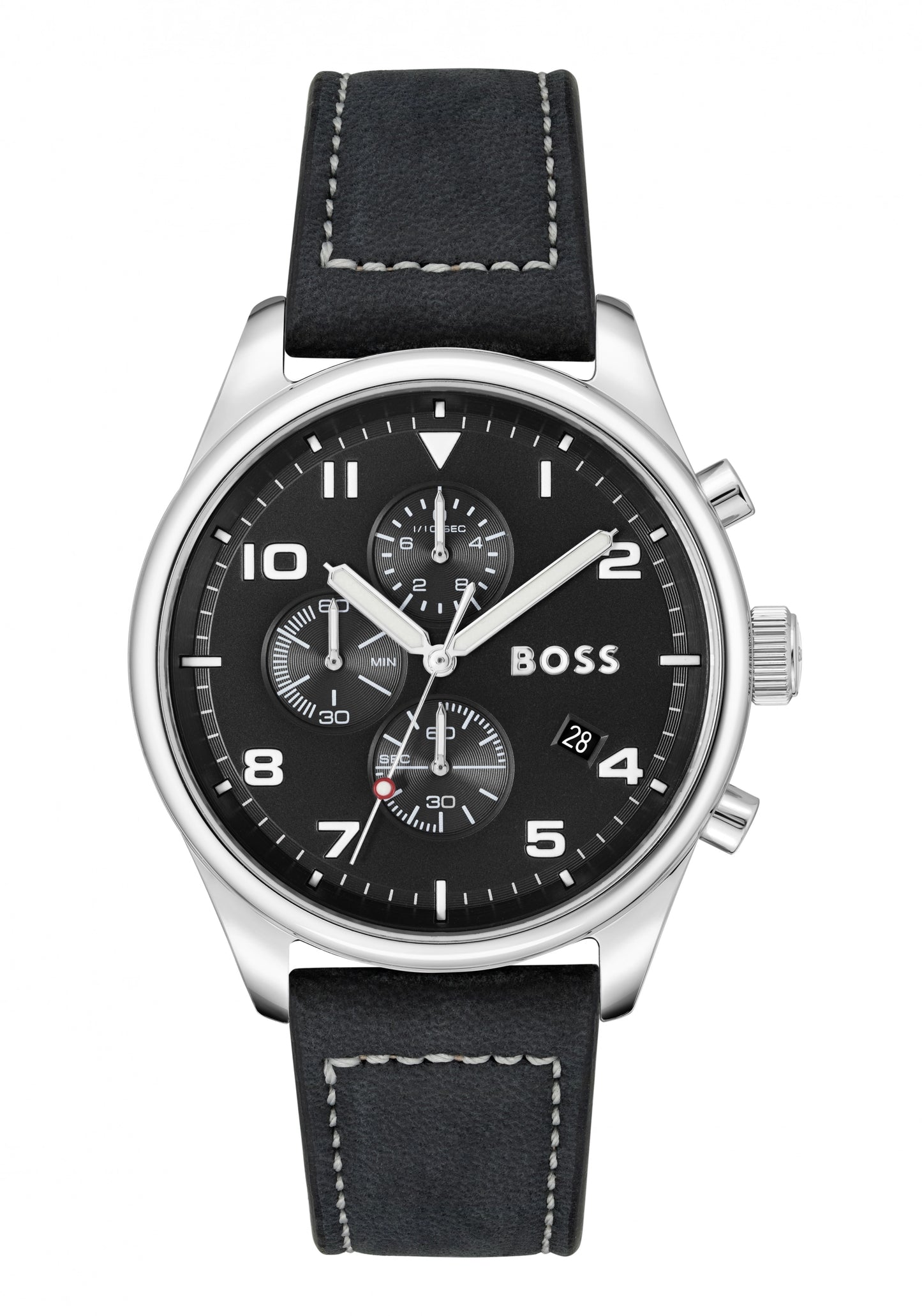 BOSS View 1514008 Herren Chronograph Schwarz • Edelstahlgehäuse 44 mm • Mineralglas