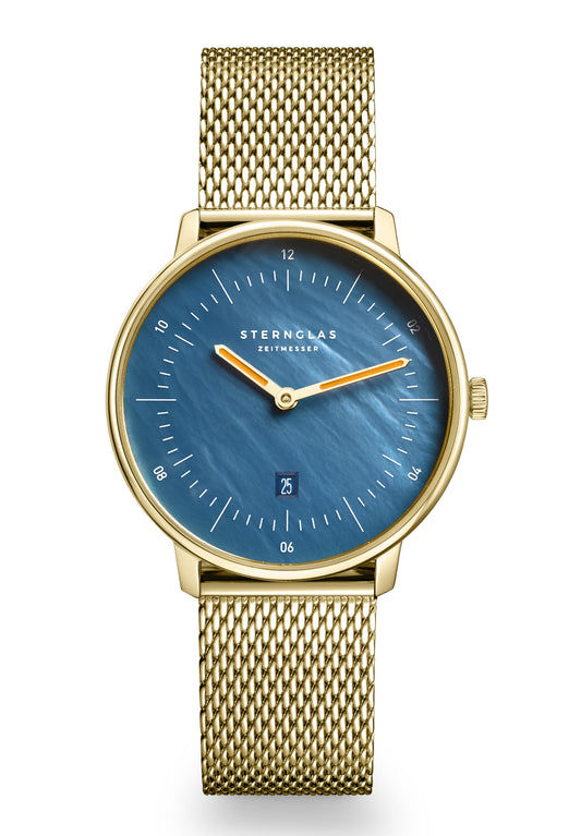 Sternglas Naos XS S01-NDP07-NB01 Damen Armbanduhr Blau • Perlmutt-Zifferblatt • Saphirglas