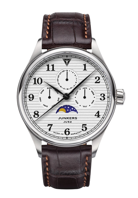 Junkers Tante JU 9.33.01.03.M Herrenuhr Silber • Mondphase • Saphirglas