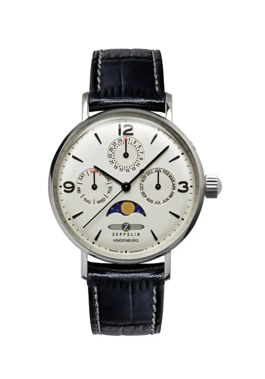 Zeppelin Hindenburg Mondphase 36mm Damen Armbanduhr • Quarzwerk mit Mondphase • Elegantes Zeppelin-Design