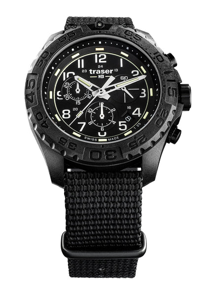 Traser P96 Outdoor Pioneer Evolution Chrono Black Herren • Chronograph • Tritium-Leuchtzeiger