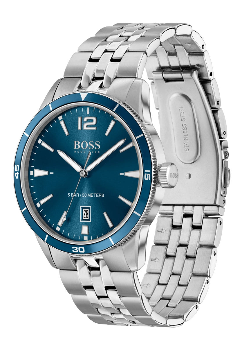 Boss Drifter 1513902 Herren Armbanduhr Blau • Mineralglas • Vintage-Taucheruhr-Design, Bild 2