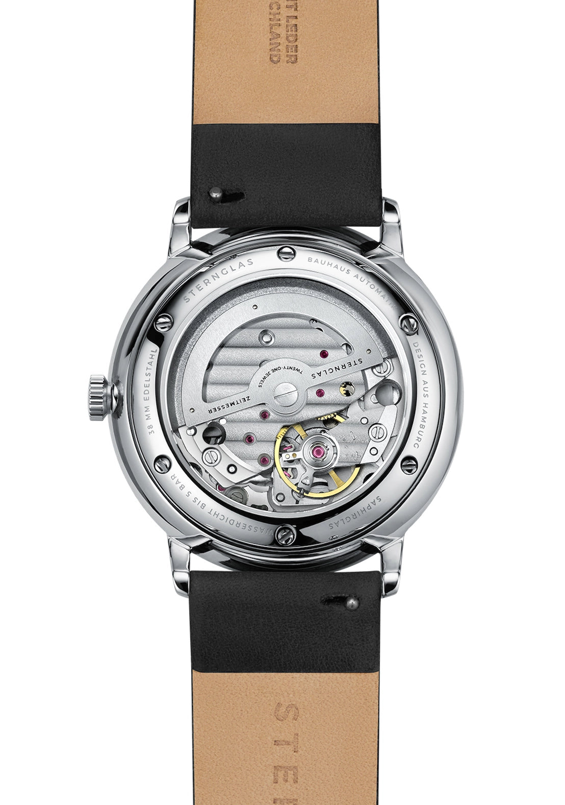 Sternglas Naos Automatik Herrenuhr Weiß • Saphirglas • Bauhaus-Design, Bild 3