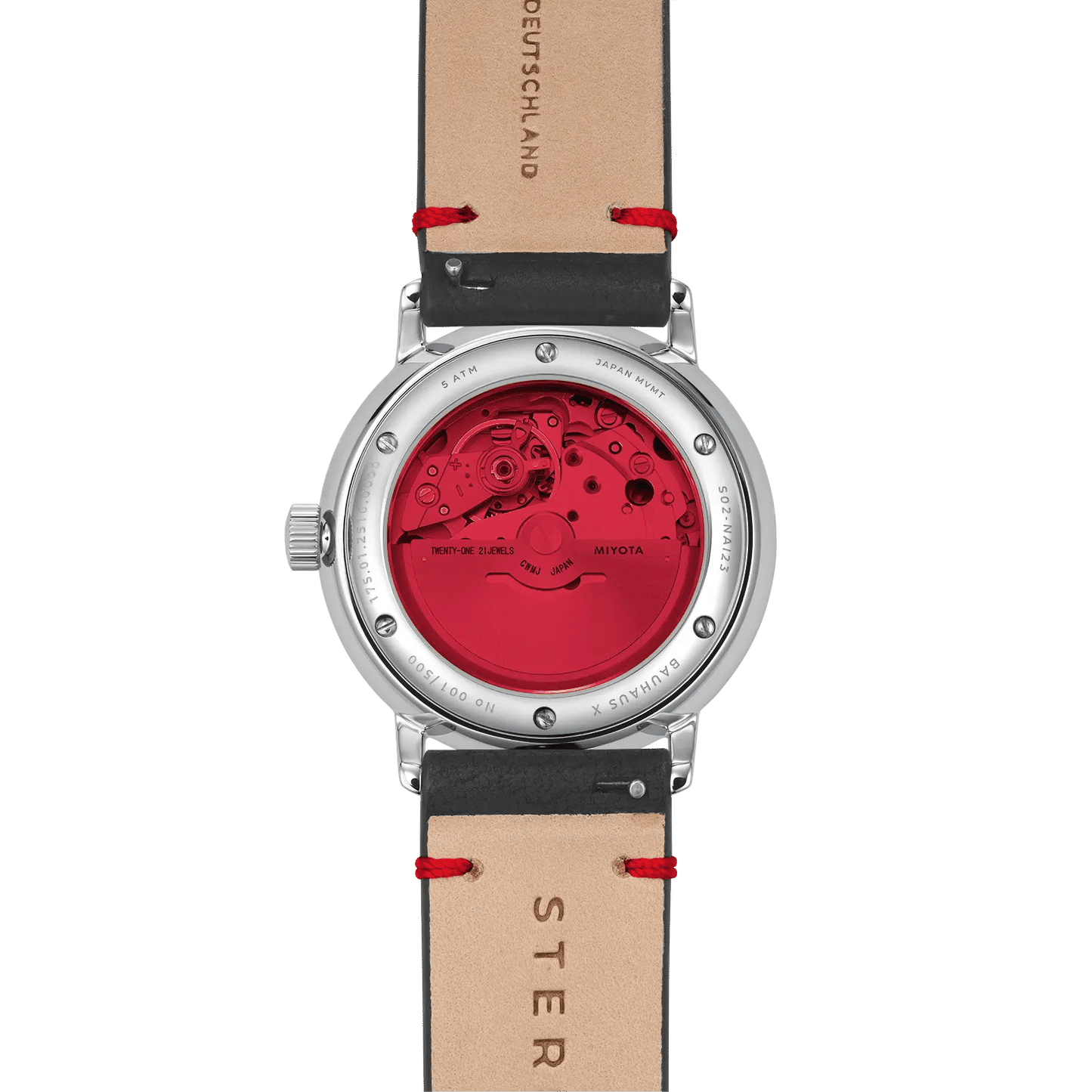 Sternglas Naos Edition Bauhaus X Armbanduhr Rot • Bauhaus-Design • Deutsche Uhrenmarke, Bild 3