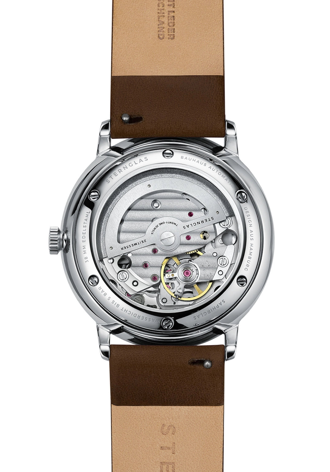 Sternglas Naos Automatik Herrenuhr Weiß • Bauhaus-Design • Saphirglas, Bild 3
