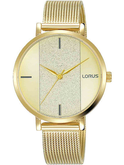 Lorus RG212SX9 Damen Armbanduhr Gold • Mineralglas • Edelstahl-Mesharmband