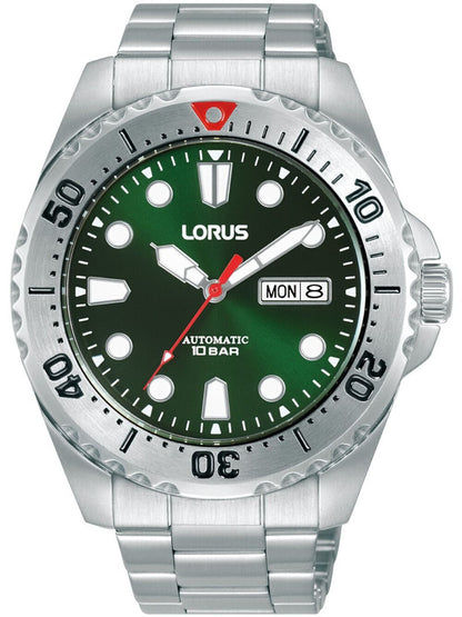 Lorus Power Sports RL475BX9 Herrenuhr Grün • Automatikwerk • Drehbare Lünette