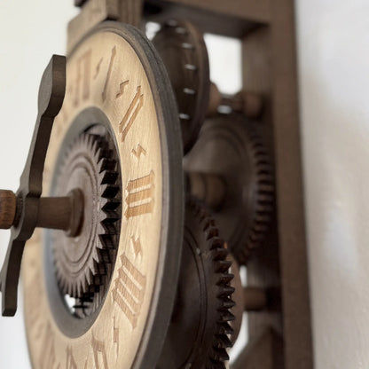 Rombach & Haas Anno 1640 A1640 Orologio da Parete Legno (scuro) • Meccanismo a Ruote in Legno • Carica a Pesi con Bilanciere a Foliot