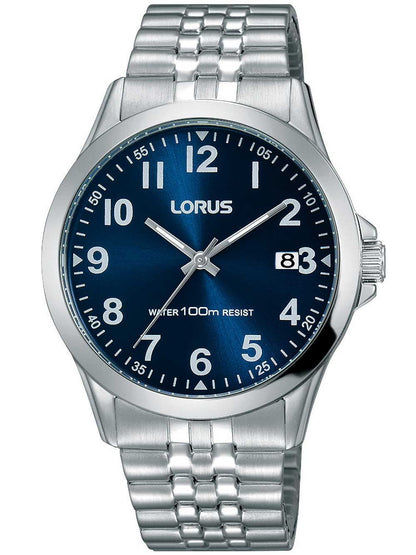 Lorus Classic RS973CX9 Herren Armbanduhr • Blaues Zifferblatt • Edelstahlarmband