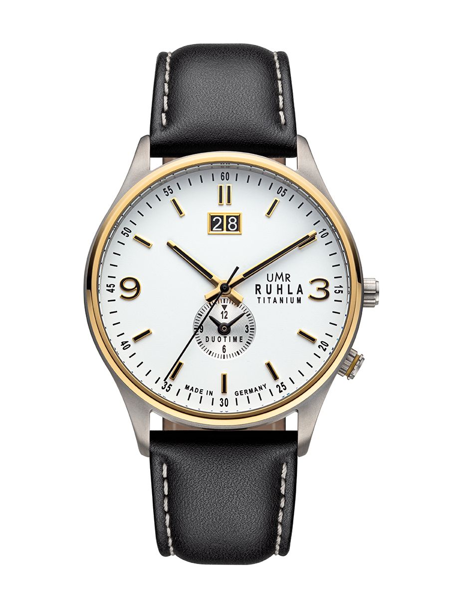 UMR Ruhla RUHLA-Classic RCL17082 Armbanduhr Bicolor • Mineralglas • Ronda 6203B Quarzwerk