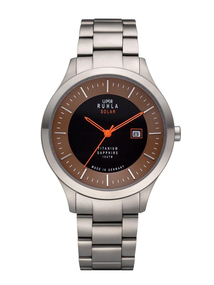 UMR Ruhla RUHLA-Solar RSO95951M Armbanduhr • Solaruhrwerk Epson VS37 • Titangehäuse & Titangliederband