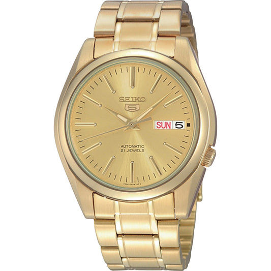 Seiko 5 SNKL48K1 Herrenuhr Goldfarben • Automatikwerk • Datum- und Wochentagsanzeige