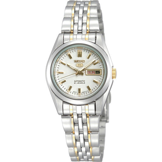Seiko 5 SYMA35K1 Damen Armbanduhr Bicolor • Automatikwerk • Tag-Datum-Anzeige