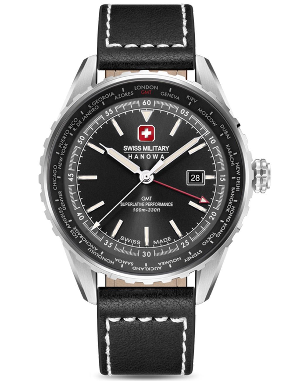 Swiss Military Hanowa Afterburn GMT SMWGB0003201 Herren • GMT Zweitzeitzone • 10 ATM Wasserdicht
