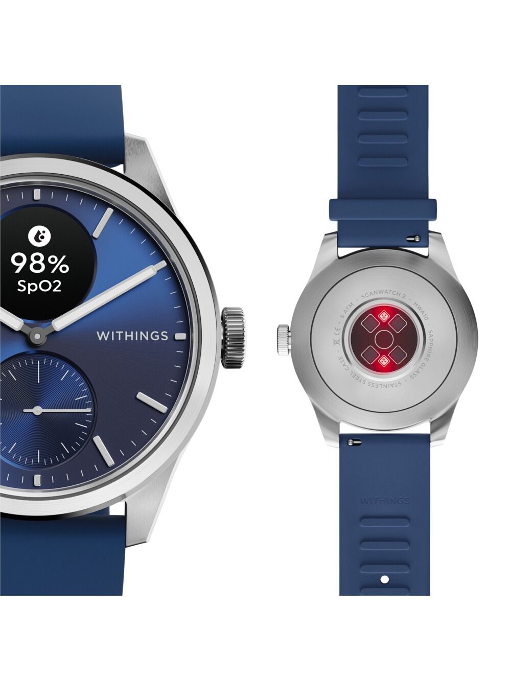 Withings ScanWatch 2 HWA10-Model-12-All-Int Herrenuhr Schwarz • Hybrid-Smartwatch mit EKG • Saphirglas, Bild 3