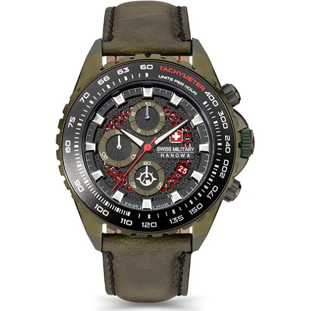 Swiss Military Hanowa Land SMWGC2102290 Herren Armbanduhr Grün • Schweizer Quarzwerk • 10 ATM Wasserdicht
