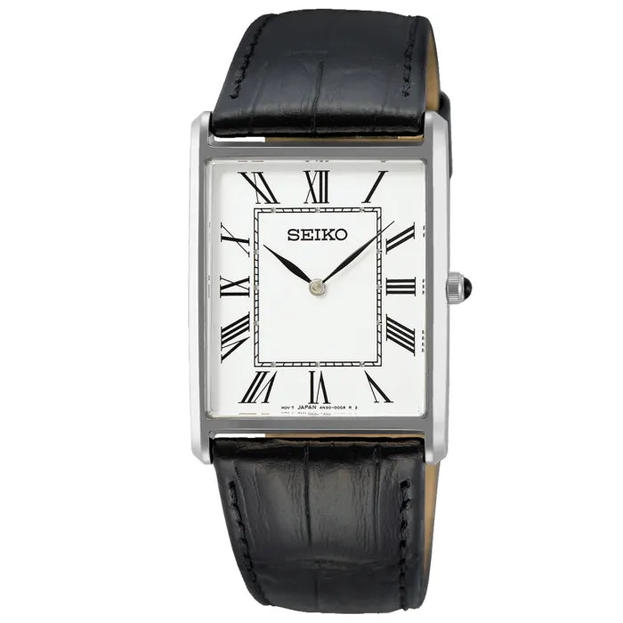 Seiko Classic SWR049P1 Damen Armbanduhr Weiß • Quarzwerk Kaliber 6N53 • Eckiges Edelstahlgehäuse