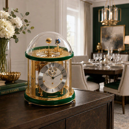 Orologio da tavolo Hermle 28,5x21x21 cm Legno • Planetario Meccanico • Suoneria Westminster