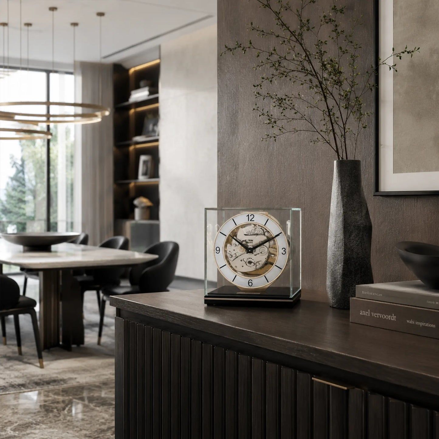 Orologio da tavolo Hermle 17x17x18,5 cm Legno • Design elegante • Melodia Westminster
