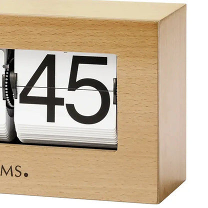 AMS 1175/18 Zegar stołowy / Flip Clock buk • Obudowa z litego drewna • Wskazanie 24-godzinne