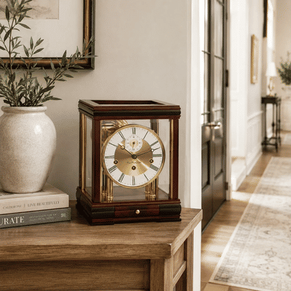 Orologio da tavolo Hermle 30x23x21 cm Mogano • Meccanismo Westminster • Design elegante