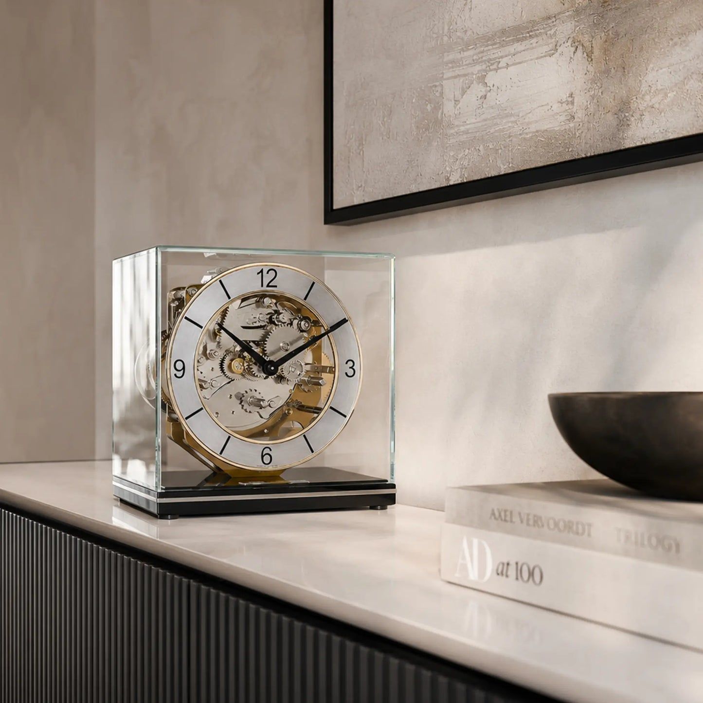 Orologio da tavolo Hermle 17x17x18,5 cm Legno • Design elegante • Melodia Westminster