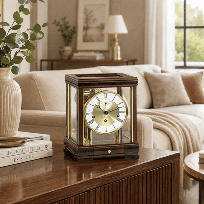 Orologio da tavolo Hermle 30x23x21 cm Mogano • Meccanismo Westminster • Design elegante