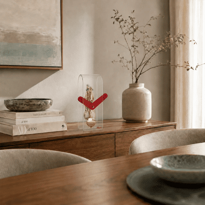 Orologio da tavolo Hermle 23x7x8 cm Acrilico • Movimento Meccanico • Movimento a Scheletro