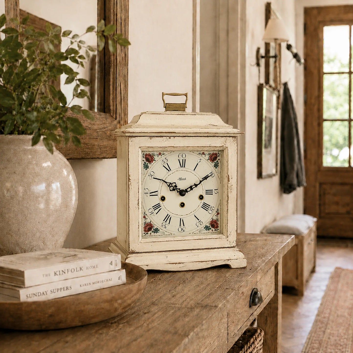 Orologio da tavolo Hermle 30x21x14 cm Legno • Meccanismo meccanico a 8 giorni • Suoneria Westminster