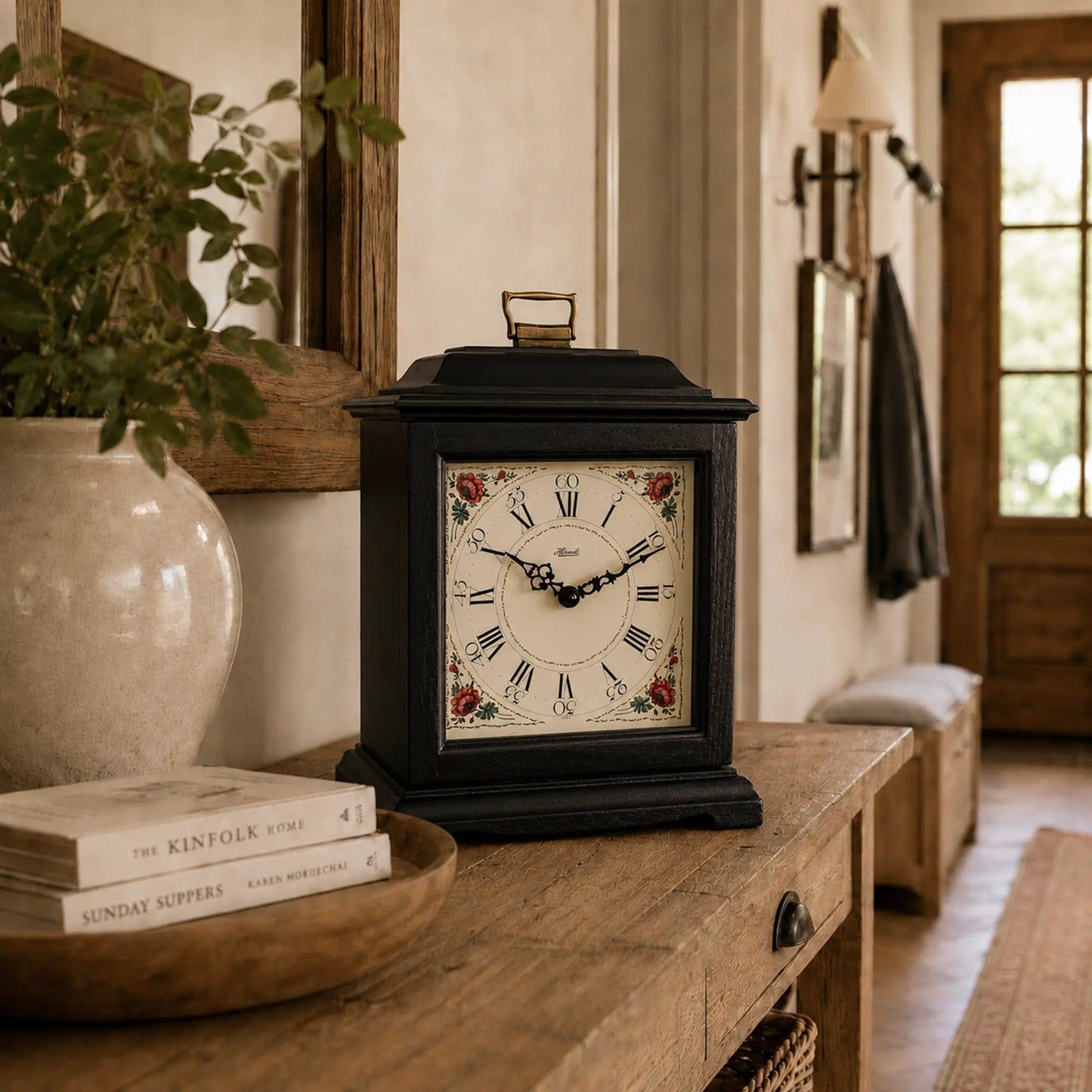 Orologio da tavolo Hermle 33x25x15 cm Legno • Design Vintage • Preciso movimento al quarzo