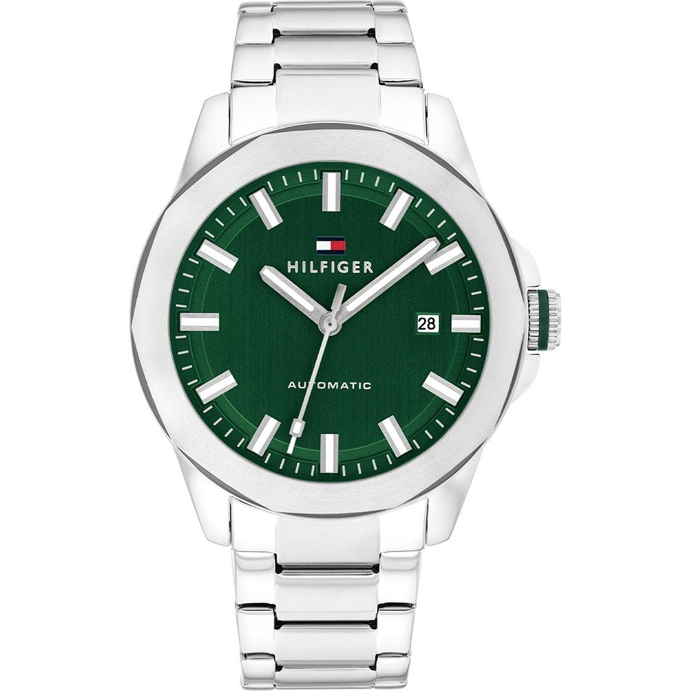 Tommy Hilfiger Lars 1710694 Herren Armbanduhr Grün • Automatikwerk • Sichtboden