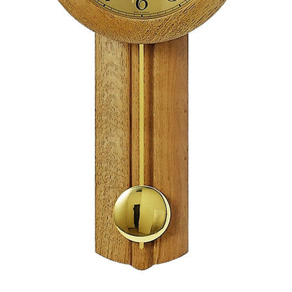 Orologio da parete AMS Wertach F5165/4 in rovere • Orologio a pendolo radiocontrollato • Legno massello prodotto in Germania